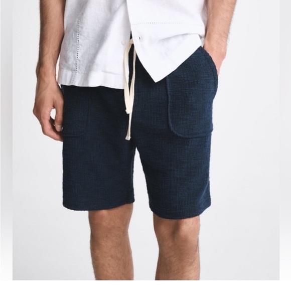 NWT ZARA Mens drawstring blue soft shorts size XL - Picture 1 of 12